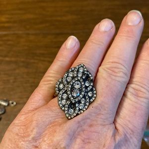 Vintage Stretch Bejeweled Ring, one size